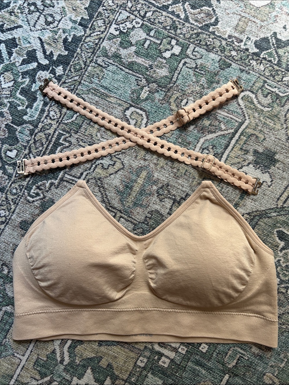 STRAP-IT's Nude Soft Padded Bralette with Woven Straps One Size